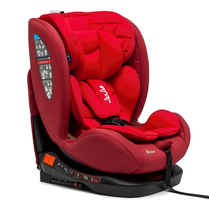 Autósülés babáknak és gyerekeknek Juju Total 360 i-Size, 40-150 cm, 0-12 év, ISOFIX Top Tether-rel, 360 fokban elforgatható, alvó helyzet, 4 pozícióban állítható háttámla, állítható fejtámla, levehető és mosható huzat, Piros