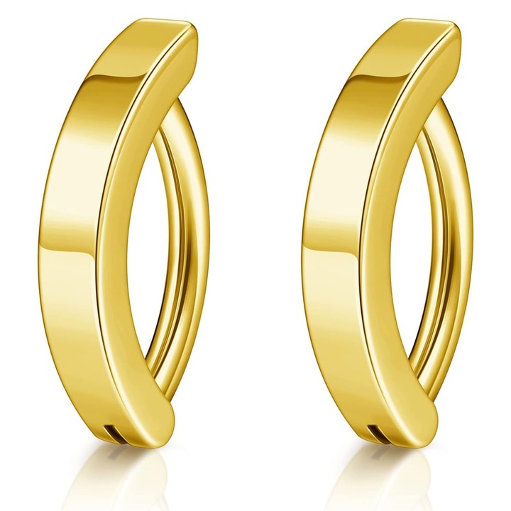 Set 2 piese cercei buric din otel inoxidabil, auriu, BGHYHYHI, 14G, 10mm