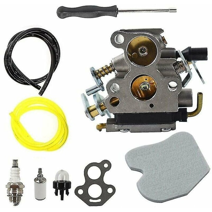 Carburator pentru drujbe Husqvarna 235 235E 236 240 240E, BGHYHYHI, set complet cu filtre si accesorii, aluminiu, gri