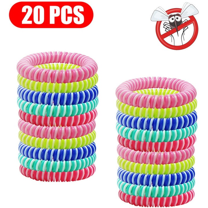 Bratari esentiale fara DEET, Enforose, design bicolor, rezistente la apa, materiale sigure, set de bratari