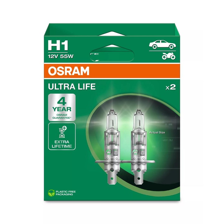 Крушка Osram Ultra Life H1 12V 55W Комплект от 2 бр
