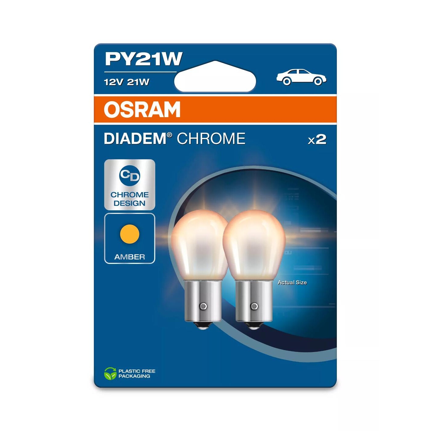 Bec Osram Diadem Chrome PY21W 12V 21W BAU15s Set 2 buc - eMAG.ro