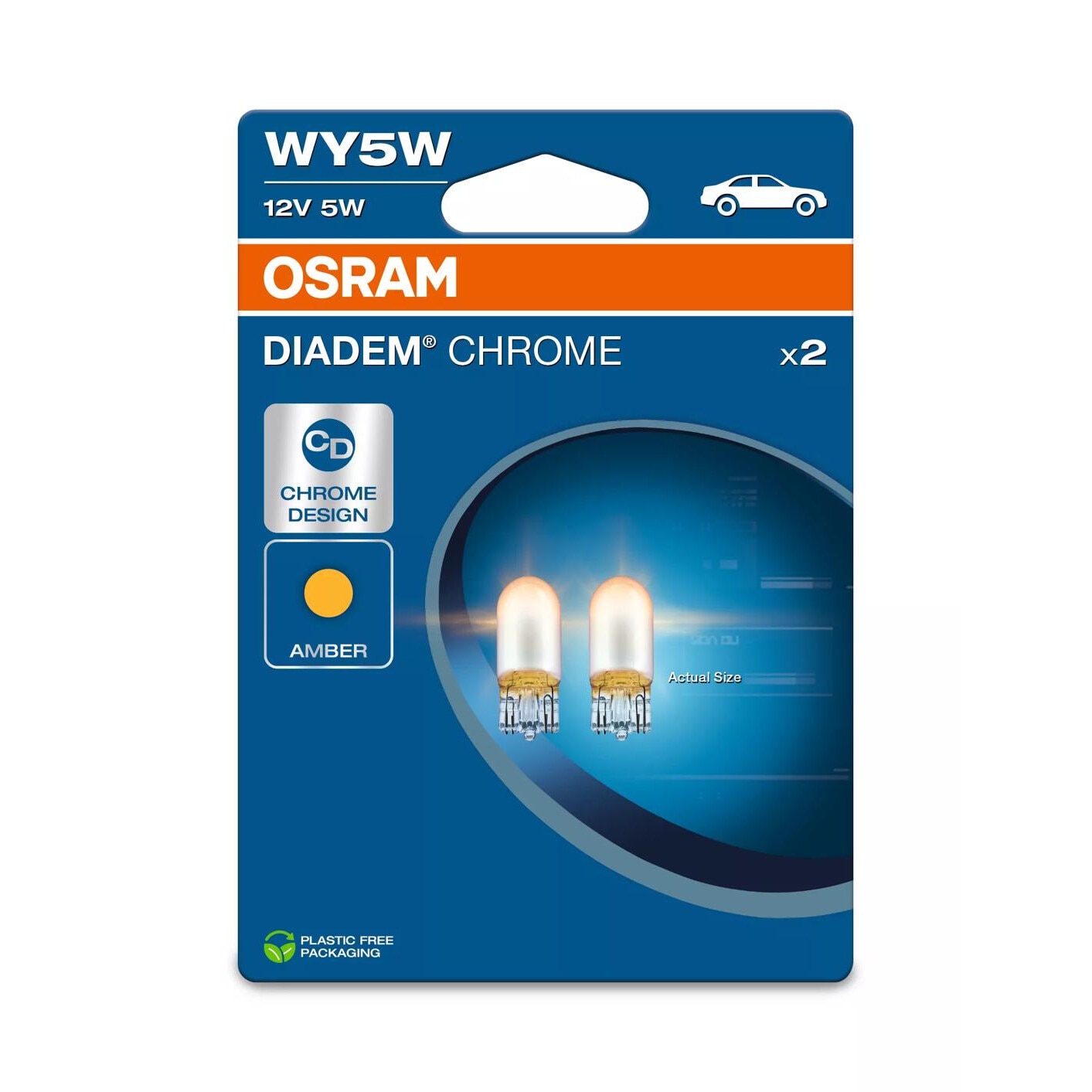 Bec Osram Diadem Chrome WY21W 12V 5W W2.1X9.5D Set 2 buc - eMAG.ro