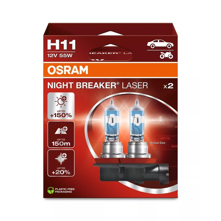 Bec Osram Night Breaker Laser Next Generation H11 12V 55W PGJ19-2 Комплект 2 бр.