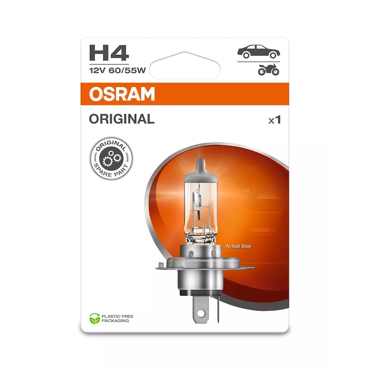 Оригинална крушка Osram H4 Standard, 12V, 55W, 1 брой