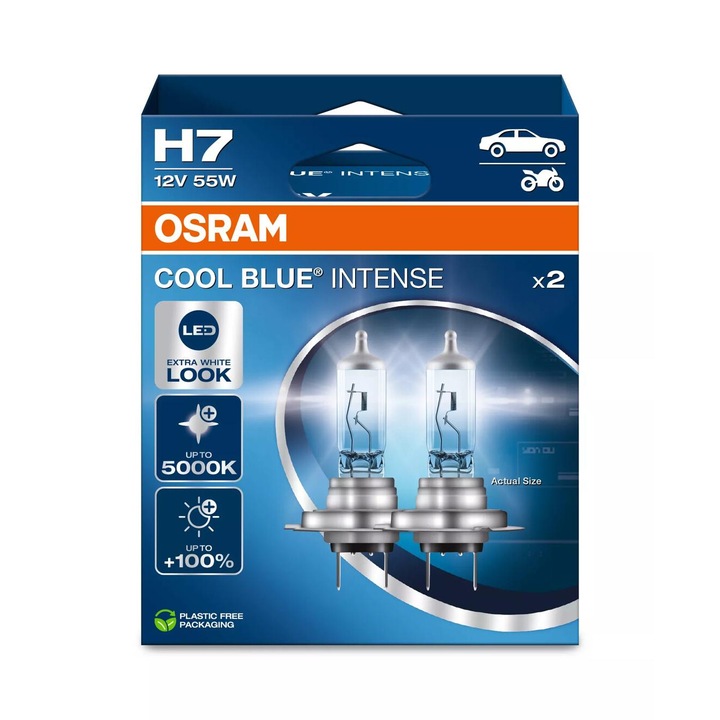 Крушка Osram Cool Blue Intense H7 55W 12V PX26d Комплект 2 бр.