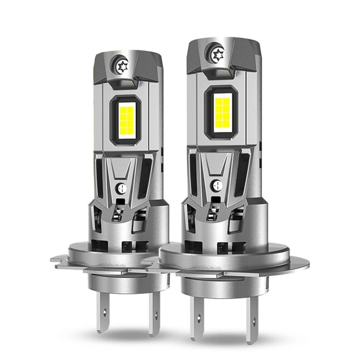 Комплект от 2 LED крушки Auxito® H7, 120w/комплект, CANBUS, с включен вентилатор