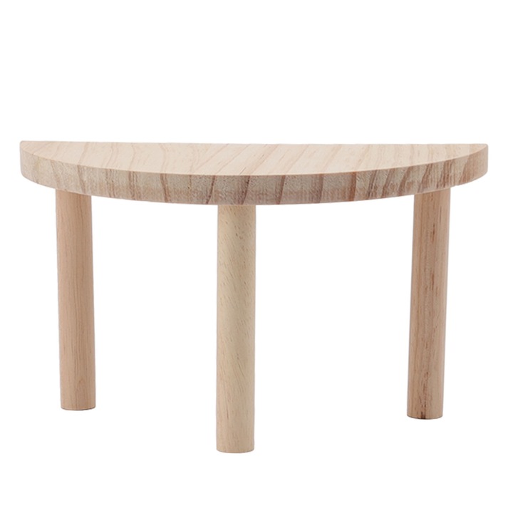 Platforma din lemn pentru hamster, semi-rotunda, pentru animale mici, Enforose