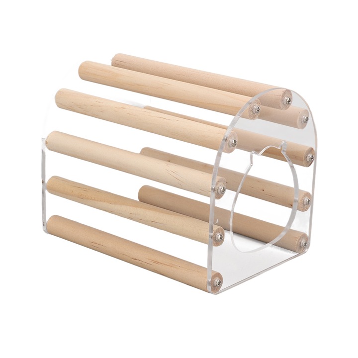 Дървена къща за хамстери, прозрачна акрилна спалня за златисто мече