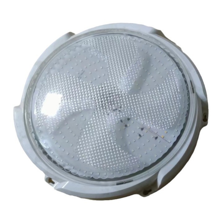 Lampa solara, alb, 200W, IP65, diametru 20cm, cu telecomanda