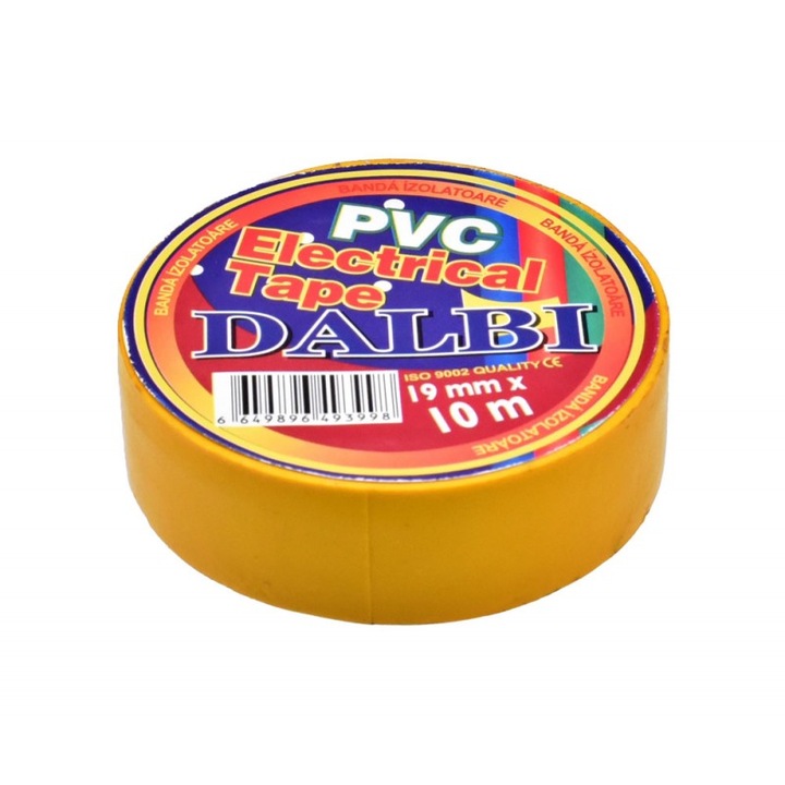 Set 10x Banda izolier Ignifuga, PVC, Latime 19mm, Lungime 10m per Rola, Galben