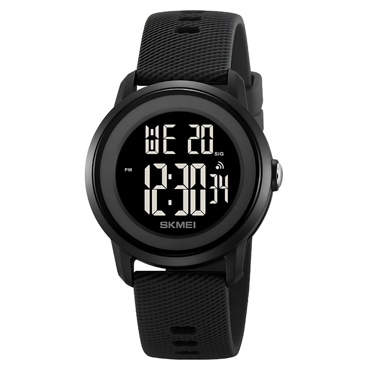 Digitális karóra gyerekeknek, Vízálló, Stopperrel, Ébresztővel és Naptár funkciókkal, Ideális Kis Kalandokhoz, Fekete