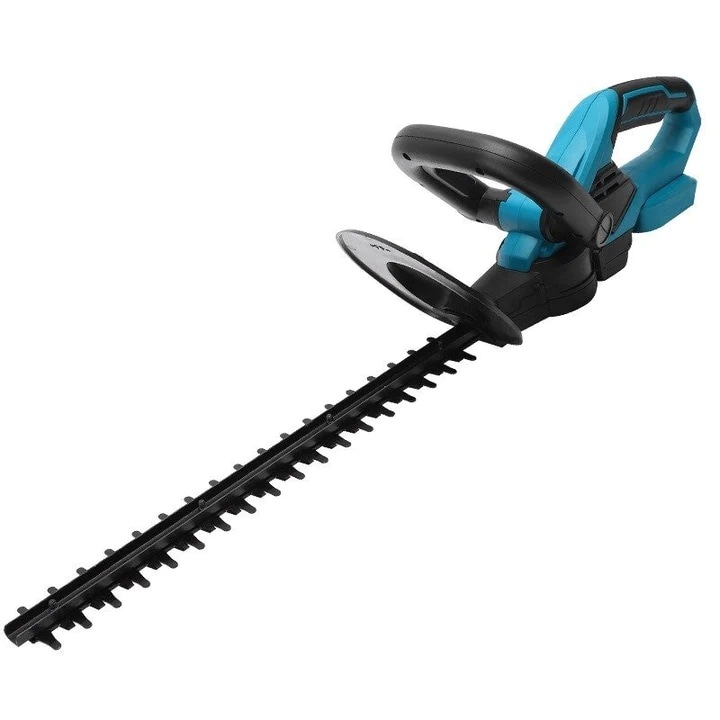 Foarfeca pentru gardul viu, electrica, cu acumulator inclus, folosire fara fir, din metal si plastic, erganomica, negru/albastru