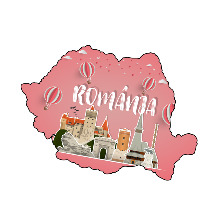 Magnet harta suvenir gift shop personalizat cu mesaj, Romania, model 16, din lemn