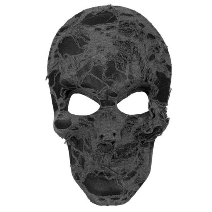 Маска за Хелоуин за мъже, BURRAQ, череп на скелет, черна