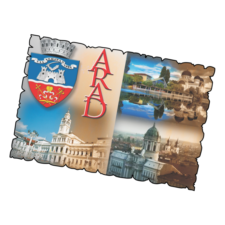 Magnet suvenir gift shop personalizat cu mesaj, romania arad, model 6, din lemn