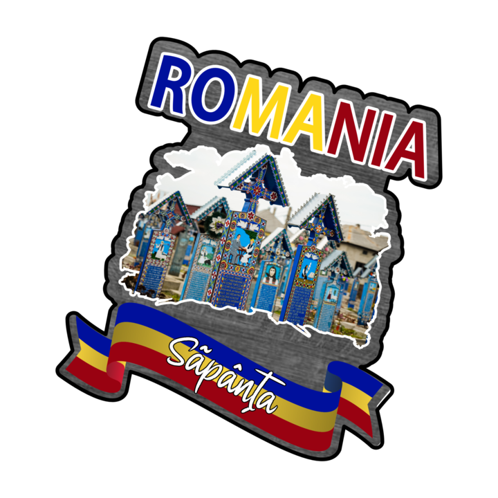 Magnet suvenir gift shop personalizat cu mesaj, romania sapanta, model 168, din lemn