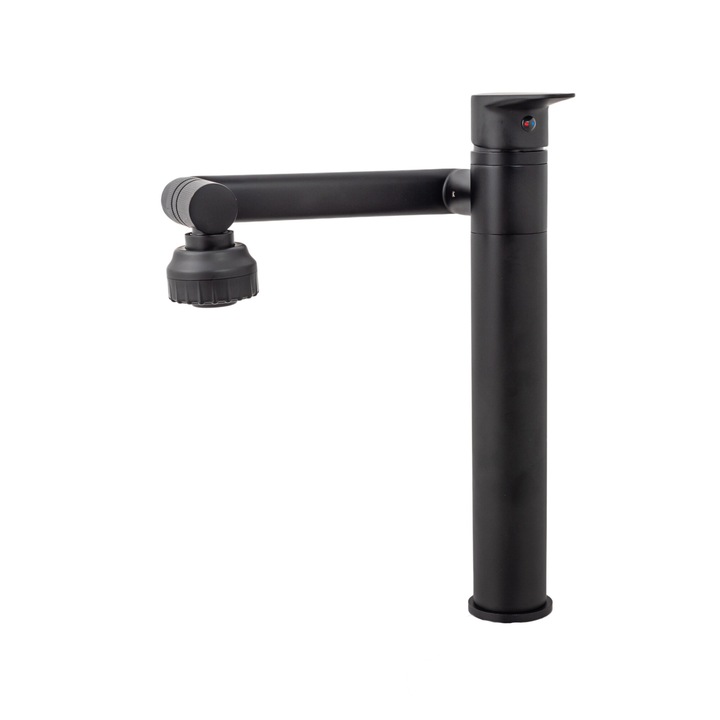 VENUS STAR mosdócsaptelep, munkalapra szerelhető, mozgatható csaptelep, állítható kétfunkciós levegőztető, matt fekete