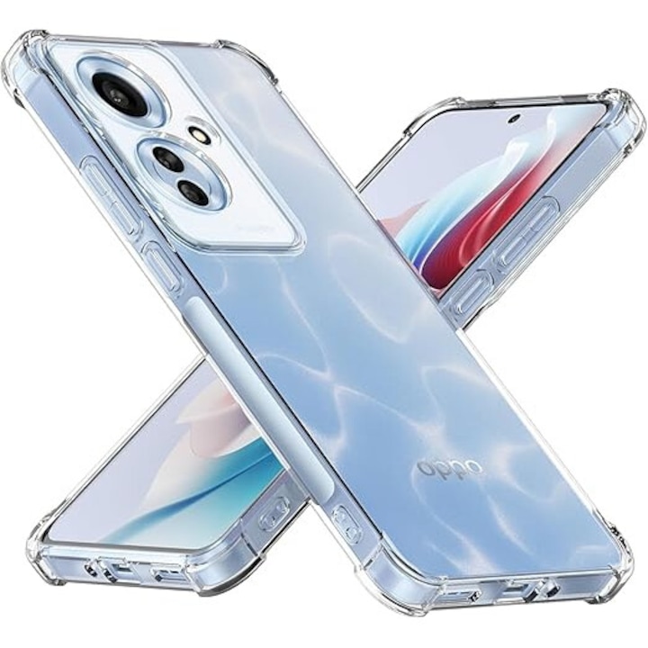 Калъф за Oppo Reno11 F, прозрачен AntiShock, със защита на камерата