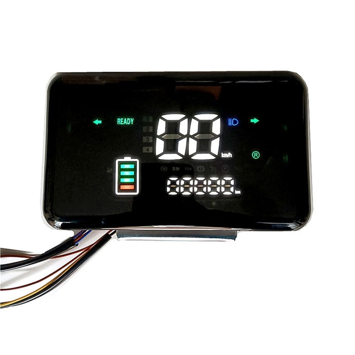 LCD kijelző E-Bike, WALALLA, 48-72V, övtartó, fekete szín, 6 PIN