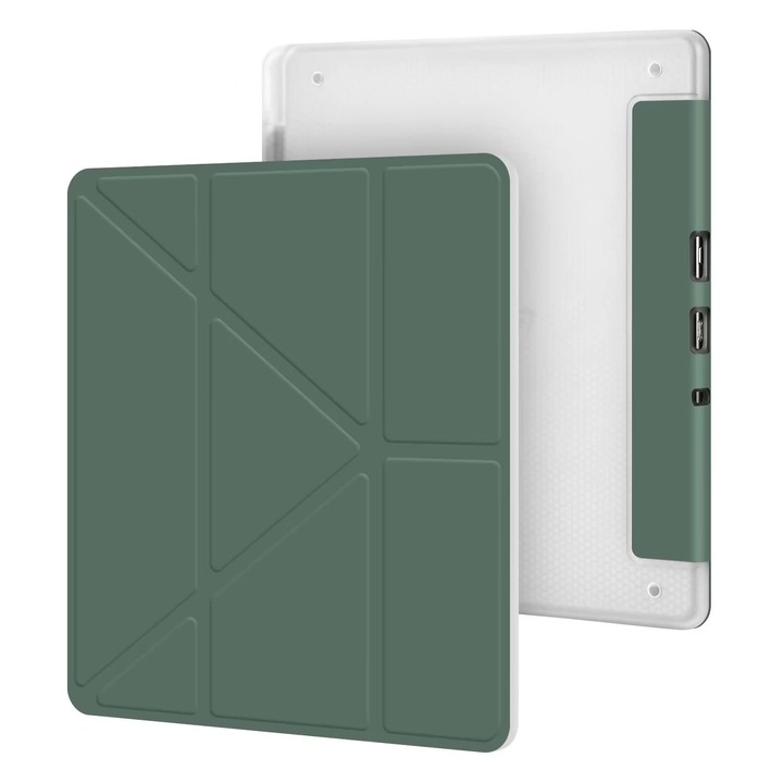 Husa Flip pentru Kindle Scribe 10.2", LYCENXI, Verde, cu suport pentru creion, protectie completa
