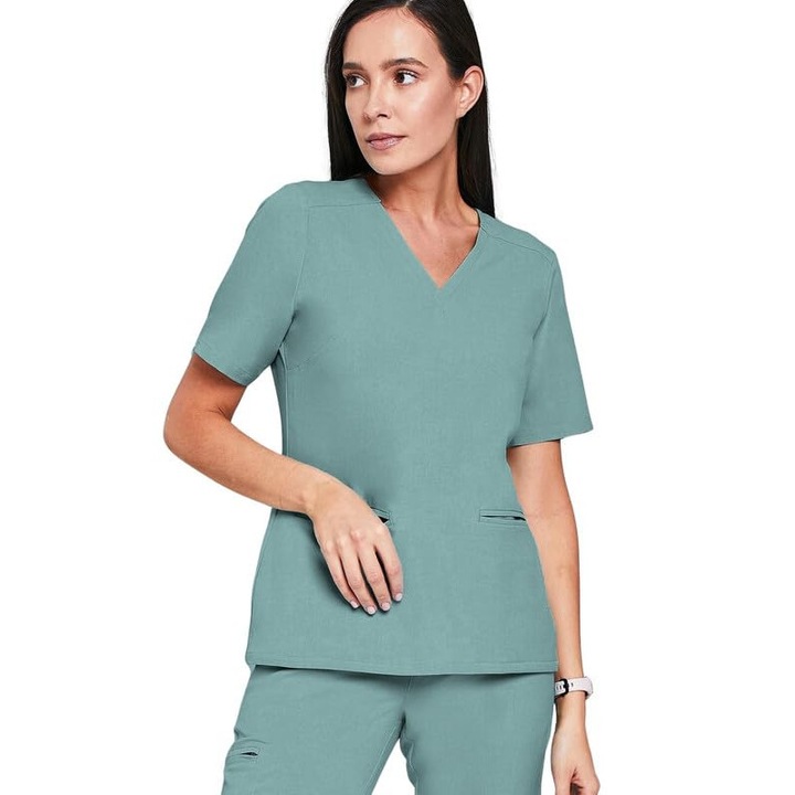Tunica medicala, MEDHOODIE, modern, cu buzunare, 2XS, verde