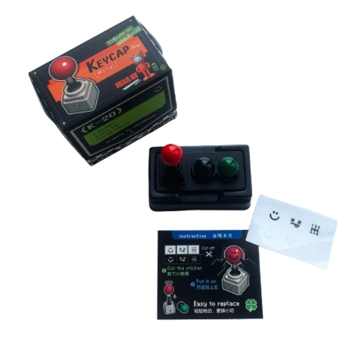 OOTDTY K20 персонализиран капак за клавиатура, метален, дизайн на джойстик, 1,79x37 мм, 1 брой