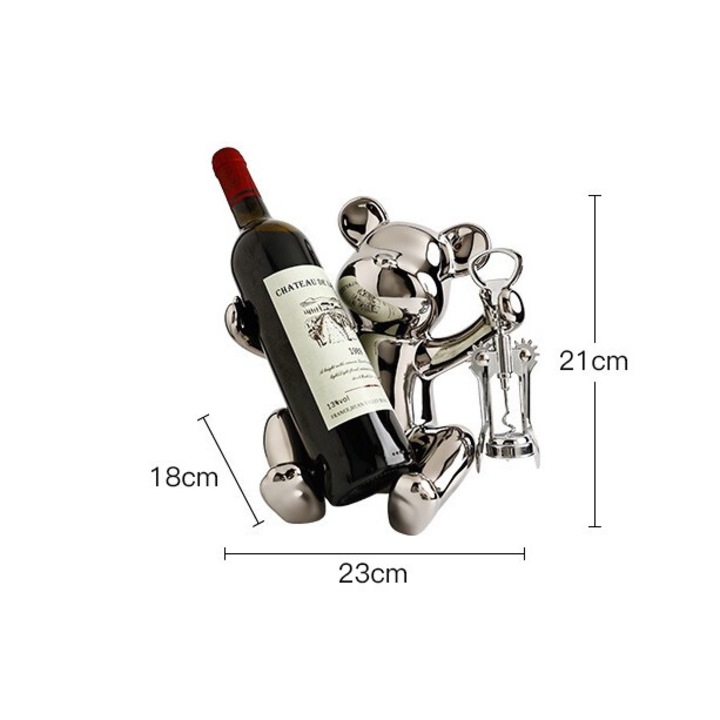 Suport bauturi, suport pentru vin, design artistic, material rasina, Argintiu, 30x45cm