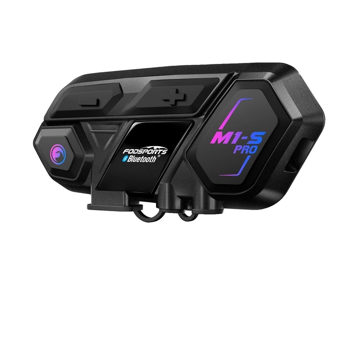 Intercom Bluetooth casca moto, 2000m, reducere zgomot, 8cm