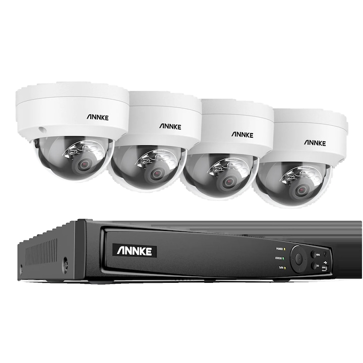 Kit supraveghere Dahua 8MP IR 80m Microfon DVR pentabrid cu 8 canale Recunoastere faciala Functii AI, Acumulator, Accesorii incluse