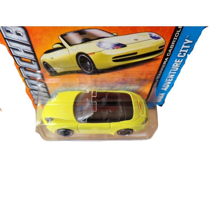 Masinuta metalica Matchbox, Porsche 911 Carrera Cabriolet, Colectia MBX Adventure City, Editia 2015, Galben, 1:64