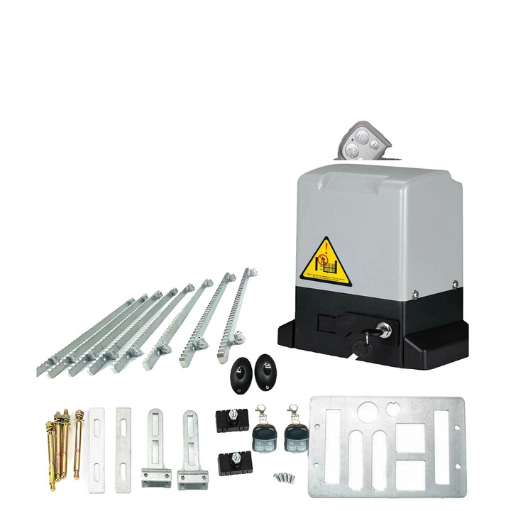 Kit automatizare poarta glisanta, 750W, capacitate pana la 2000kg, negru/gri