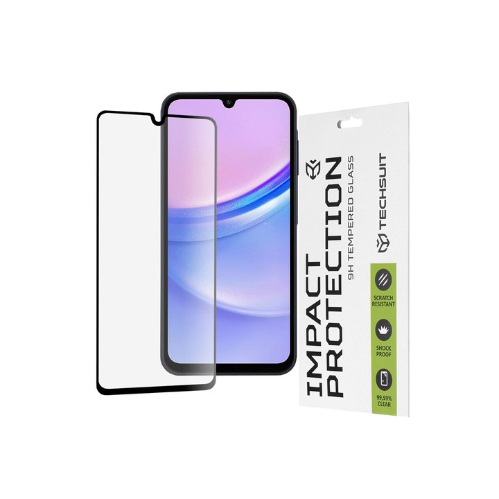 Folie pentru Samsung Galaxy A15 4G / A15 5G / A24 / A25 5G / M15 - Techsuit 111D Full Cover / Full Glue Glass - Black