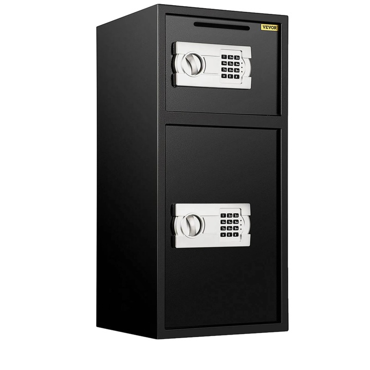 Elektronikus széf, Vevor, szénacél szerkezet, 2 vészkulcs, fekete, 74L