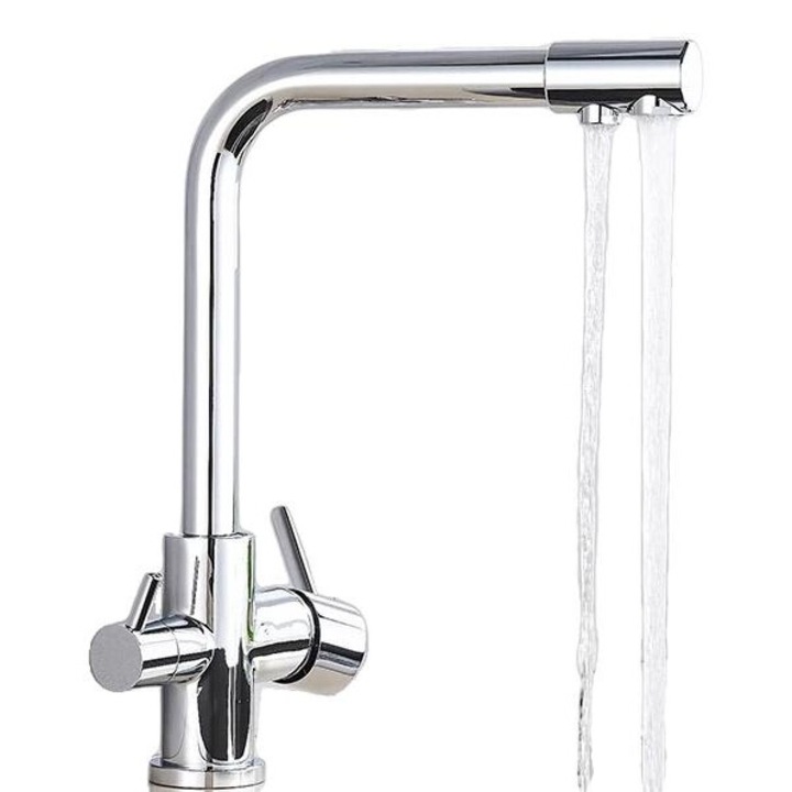 Konyhai szaniter csaptelep, vízszűrés, hőfokszabályozás, 360 forgás, króm