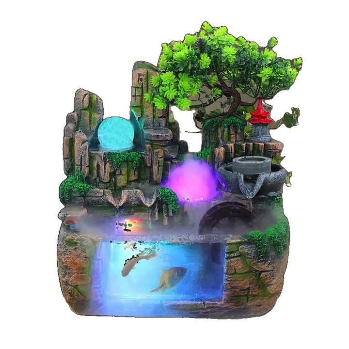 Фонтан за бюро, интериорна декорация, 30x20x30см, смола