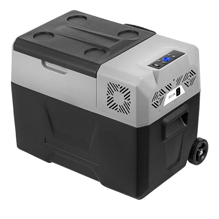 Frigider auto portabil, racire rapida, 30 l, 57 x 37 x 36 cm, negru/gri