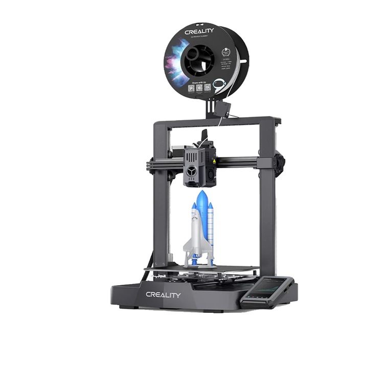3D принтер Creality Ender-3 V3 KE, скорост на печат 500 mm/s, строителен обем 220x220x240 mm, самонивелиращ се.