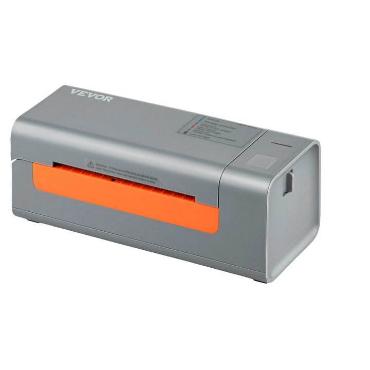 Imprimanta termica VEVOR, 203dpi, viteza de imprimare 150 mm/s, dimensiune etichete 40-108 mm, 200x79x83mm