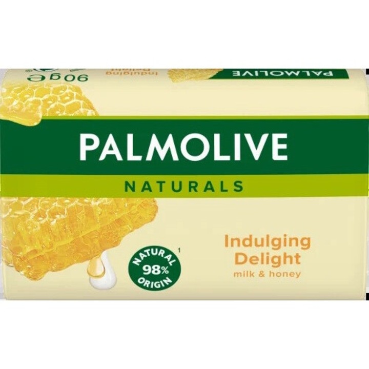 Sapun Palmolive Milk & Honey, 90 g, cu extract natural, pentru curatare delicata, miere