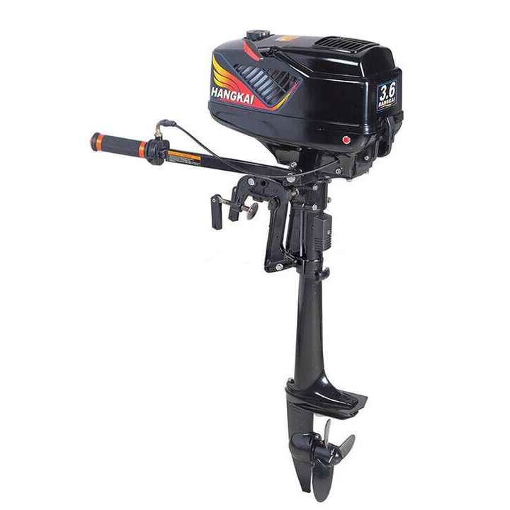 Мотор за лодка, HANGKAI, 3.6HP, ръчно управление, компактен дизайн, 36.5 x 22 x 92 cm, черен