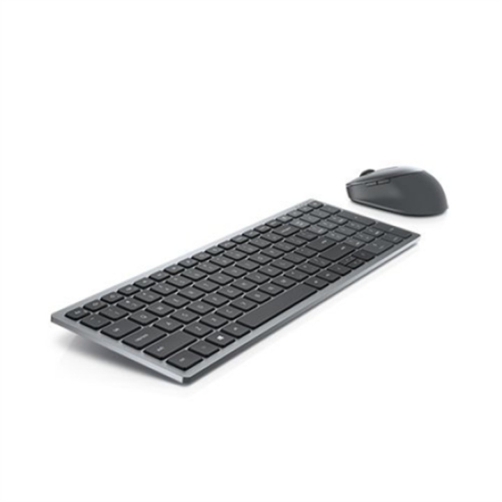 Комплект клавиатура и мишка Dell, безжична, Bluetooth, Титаниево сив