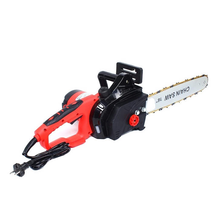 Elektromos láncfűrész, 2000W teljesítmény, ergonomikus kialakítás, piros, EU