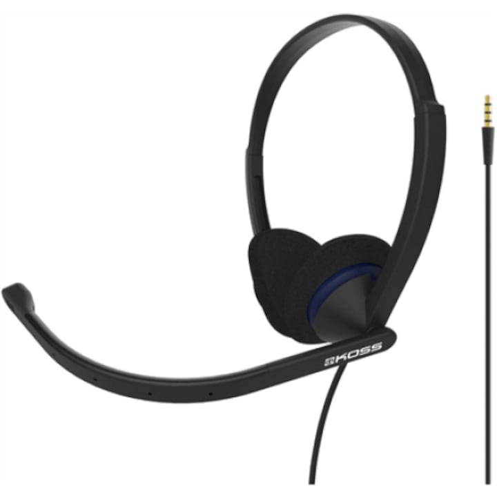Casti cu fir gaming, USB, 2m, Cu microfon, Albastru/Negru