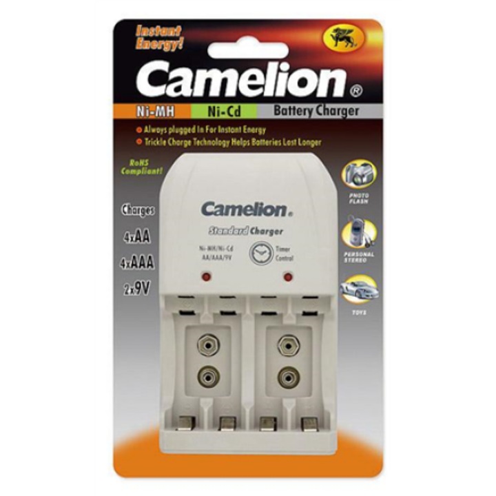 Зарядно Camelion BC-0904S, 2x или 4x Ni-MH AA/AAA или 1-2x 9V Ni-MH