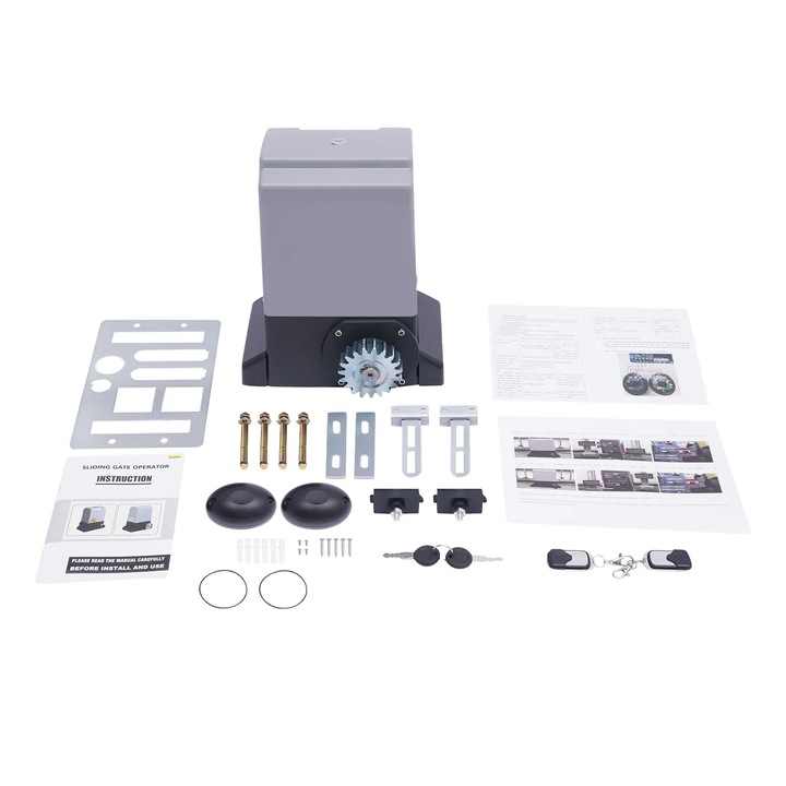 Deschizator automat pentru poarta glisanta, ABS, 750 W, capacitate 1600 kg, argintiu, 27 x 15 x 33 cm