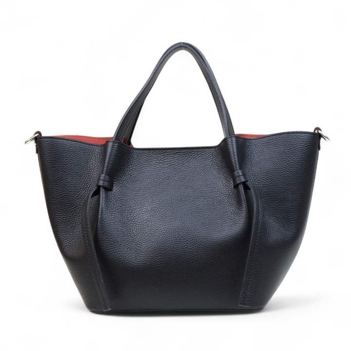 Geanta De Mana Din Piele Naturala Lola-M Black