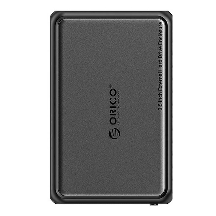 Orico DDL HDD/SSD кутия, 2.5"/3.5", 5Gbps, USB-A към USB-B, метална, черна, 18TB, 186x118x31.4mm