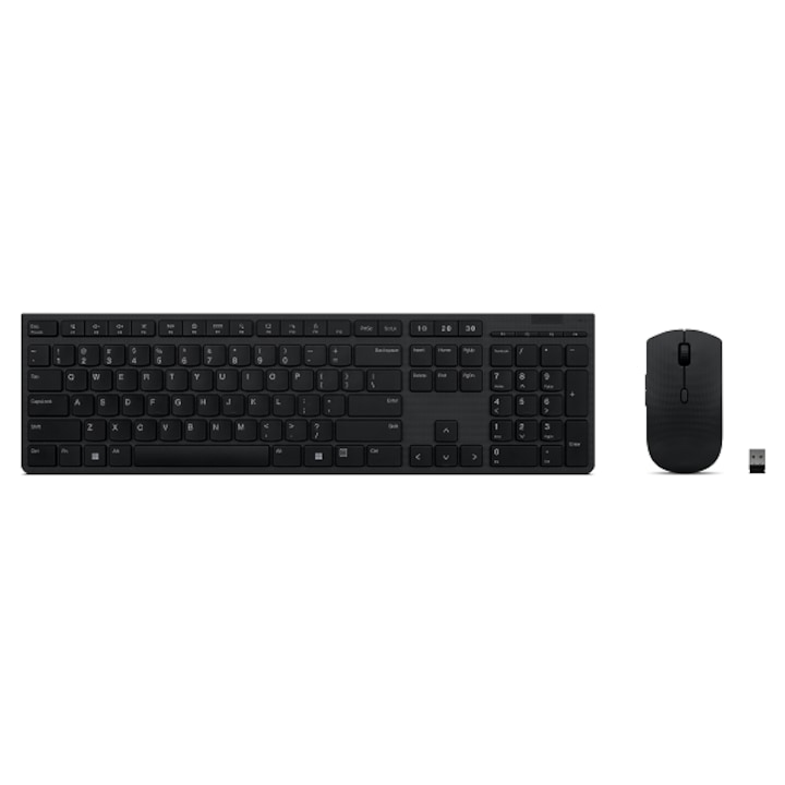 Set tastatura si mouse wireless reincarcabil Lenovo, gri, Bluetooth