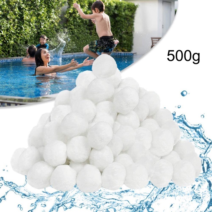 Set 1 punga bile filtrante pentru piscina, 500g, polietilena